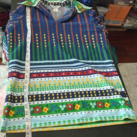 American Vintage 70’s wide collar polyester floral blouse - Picture 7 of 8